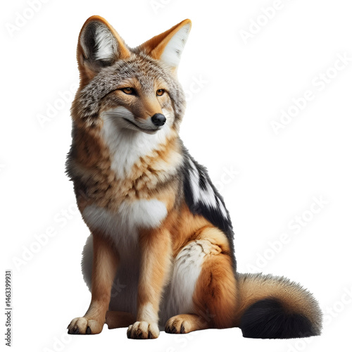 Cute 3D jackal isolated on white background
