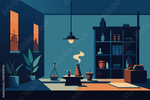 aromatherapy filled office with essential oils 