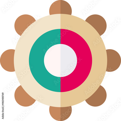 tambourine illustration on a white background     