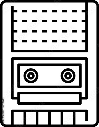 tape recorder illustration on a white background    