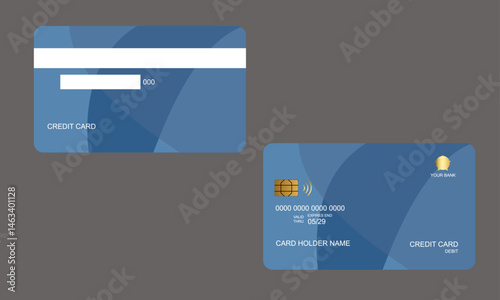 Set of Credit Cards Shapes Light Blue Colors