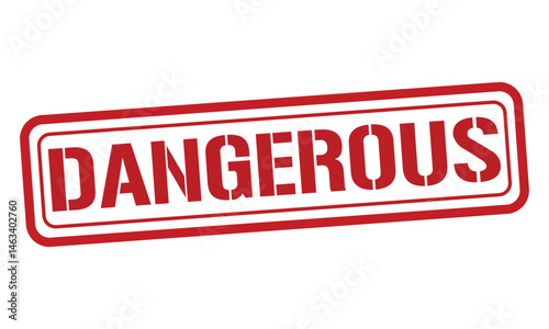 DANGEROUS red stamp text vector, rubber stamp