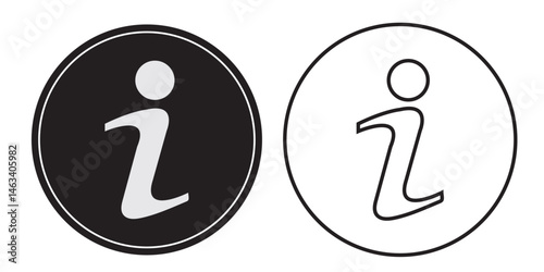 Information sign icon, information icon in trendy flat design. Info Point Icon Black. Information Illustration. i Point Symbol. Help Logo. Hint Sign.