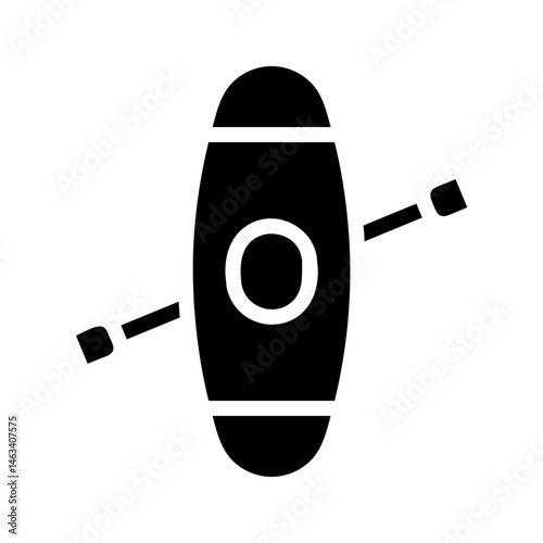 Graphical representation of a kayak, capturing minimalistic design and symbolic essence