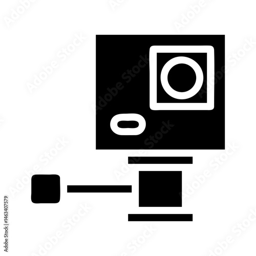 Stylized digital recording instrument icon for modern creative presentations