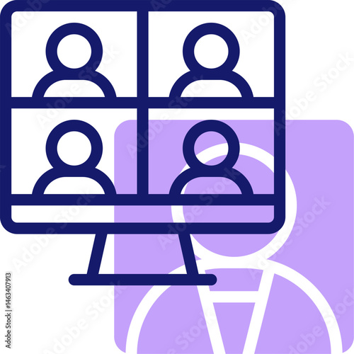 videoconference illustration on a white background    