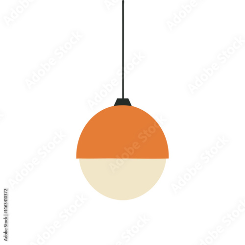 Modern Orange and White Pendant Lamp Interior Lighting Design