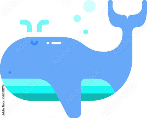 whale illustration on a white background     