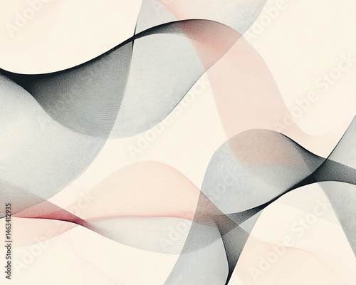 Abstract flowing ribbons in soft pastel colors (1)