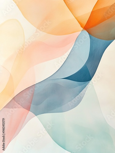 Abstract flowing ribbons in soft pastel colors