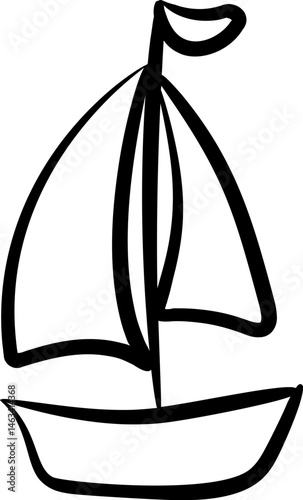 yatch illustration on a white background     