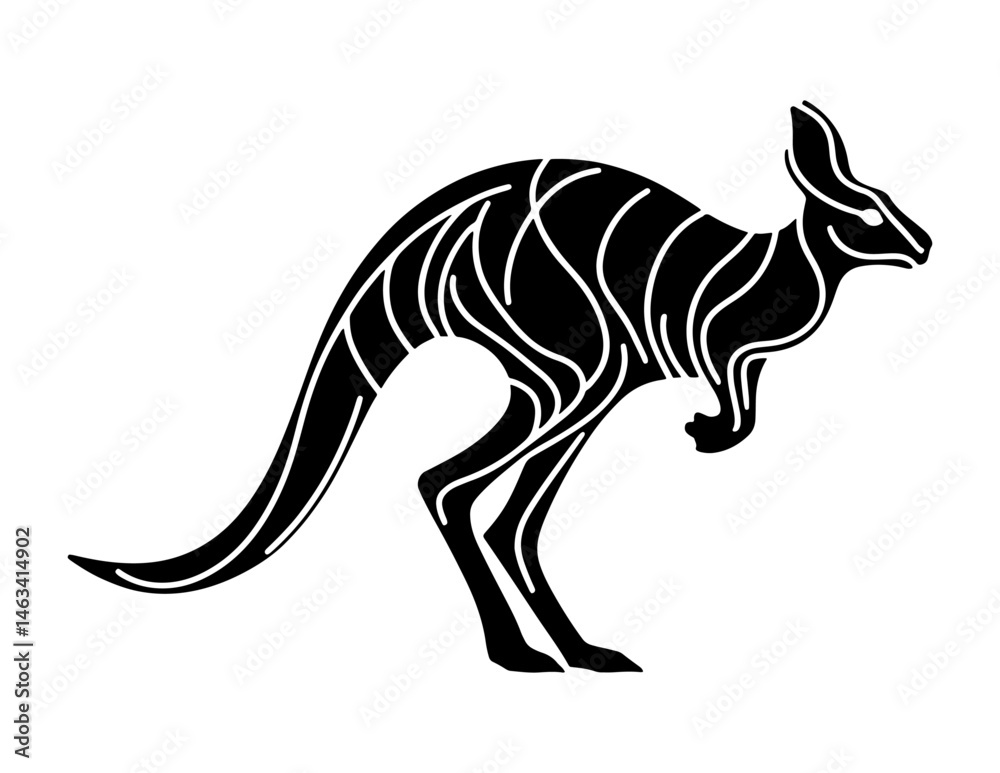 Obraz premium Kangaroo with lettering I Want You Believe Me, vector illustration