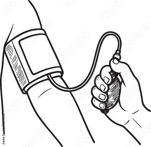 close up of Blood pressure test pump