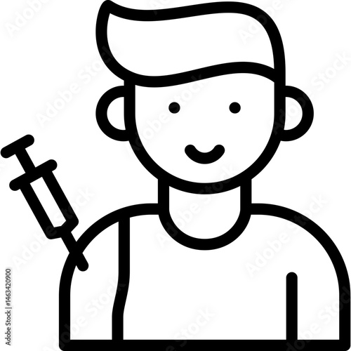 inoculation icon illustration design with outline