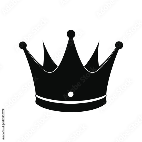 Crown silhouette vector illustration. royal king or queen crown icon, luxury monarchy symbol, elegant flat black design