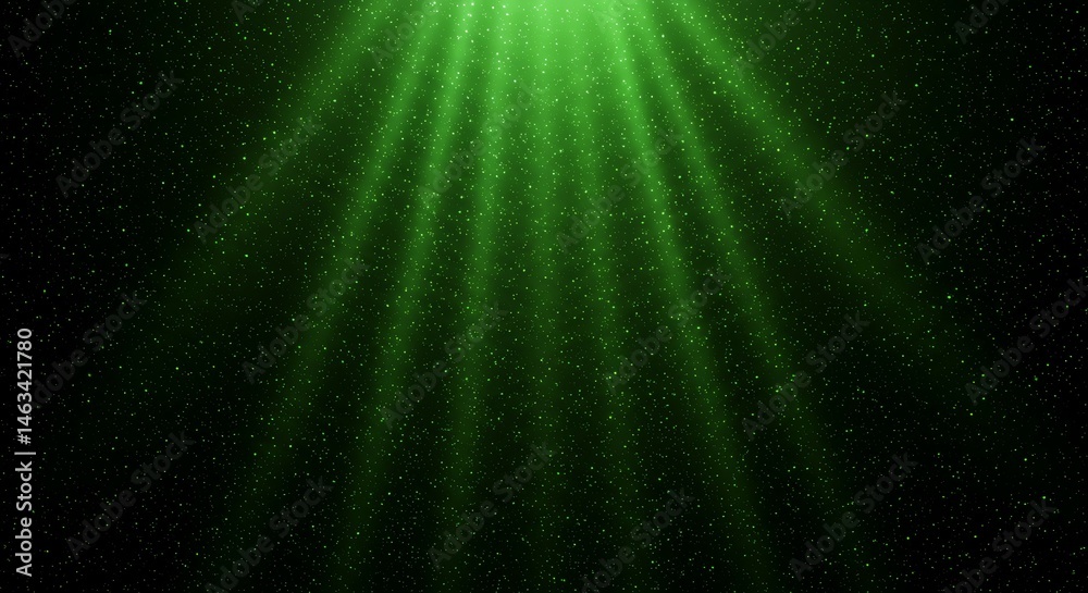 Rays of Green Light Shimmering Down Through Darkness Rays of Green Light Shimmering Down Through Darkness