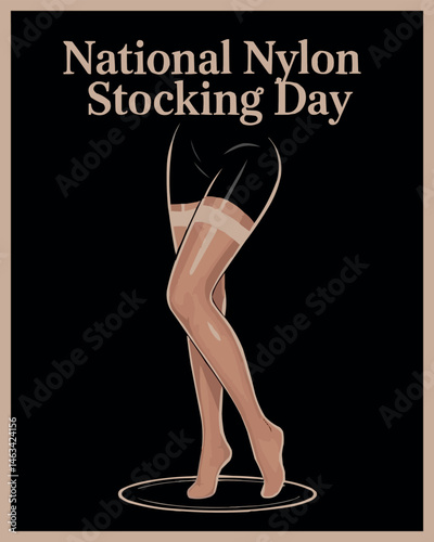 National Nylon Stocking Day Footwear Illustration Minimalist Design