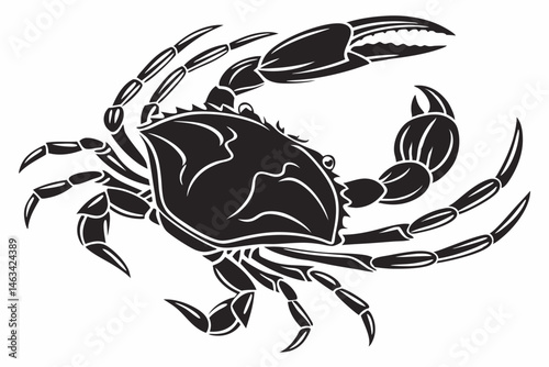 crab sihouette black vector