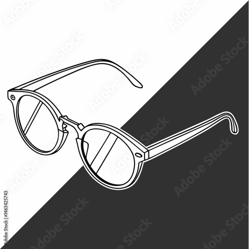 glasses on a white background