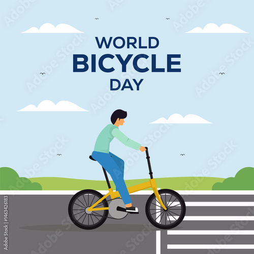 world bicycle day illustration in flat design style