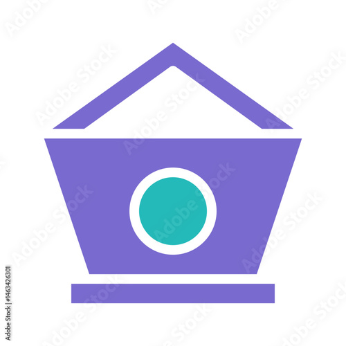 Stylized abstract house design, minimalistic architectural representation icon