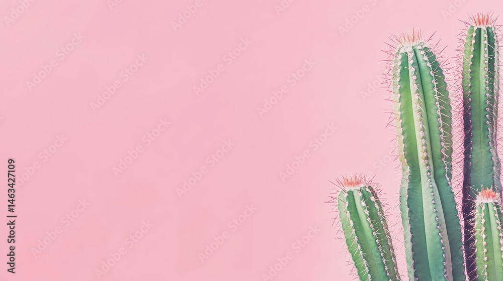 Pink Background Cactus Arrangement (26)