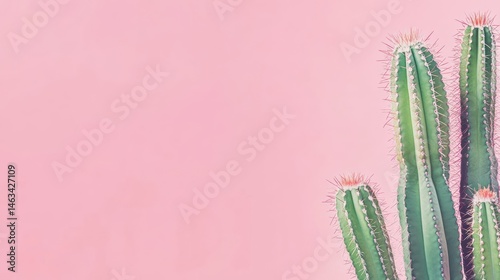 Obraz na płótnie Pink Background Cactus Arrangement (26) w salonie