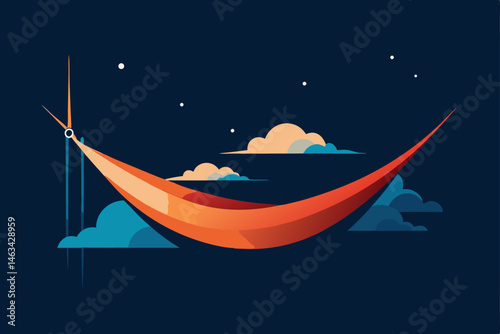 empty hammock swaying in rainy breeze 