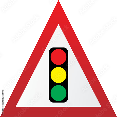 Traffic Signal Ahead Warning Triangle Road Sign