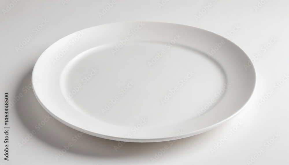 A pristine white dinner plate, minimalist photography A pristine white dinner plate, minimalist photography