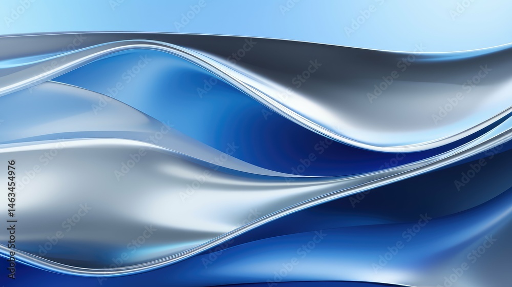 Obraz premium reflective silver blue background