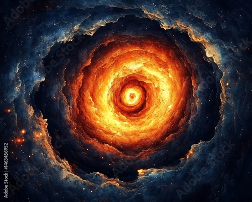 An abstract image of a bright swirling cosmic nebula