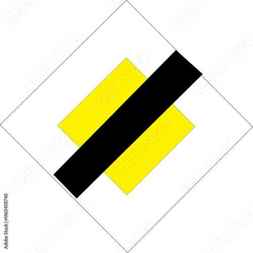 End of Priority Road Ahead:  Road Markings Indicate Change in Right of Way