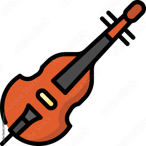 double bass illustration on a white background     