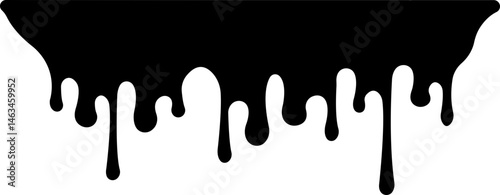 Dripping paint or ink stain icon in flat. Isolated on transparent background