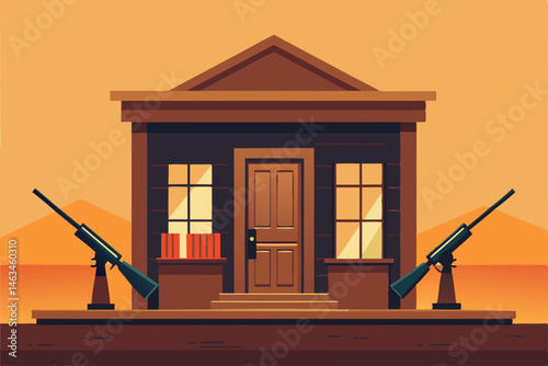 gold rush era western town clerk s office with 