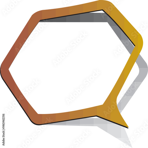 A Stylish Hexagonal Speech Bubble Design Element for Communication