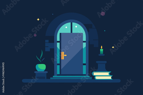 hidden magical study with invisible door 