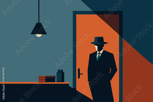 hidden office behind a false wall  vintage spy 