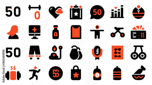 Sleek flat linear conceptual icons designed in vector format for creative professionals developing websites product dashboards and digital branding assets