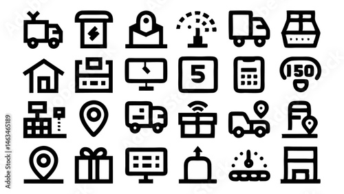 Creative flat line icons featuring conceptual themes in vector format suitable for clean web layouts intuitive UI components and modern graphic design assets