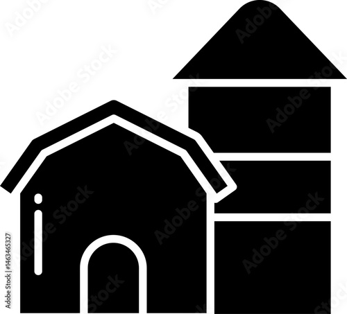 farm house illustration on a white background     