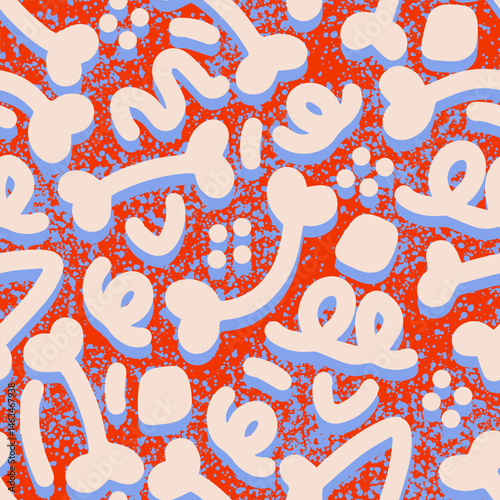 Seamless background with paw print and bone