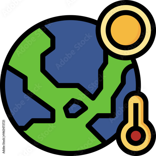 global warming (2) illustration on a white background    