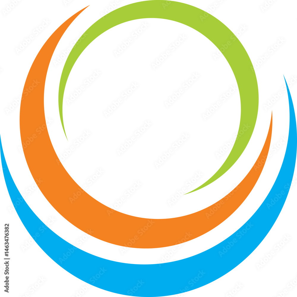 Abstract Circular Design with Intertwined Colorful Arcs Abstract Circular Design with Intertwined Colorful Arcs