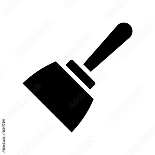 Simple black and white vector illustration of a spatula silhouette tool