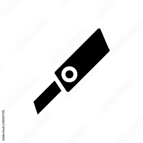 Minimalist utility knife icon symbolizing precision, craft, and cutting tool
