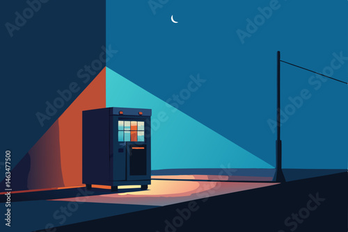 lone vending machine glowing on a deserted street