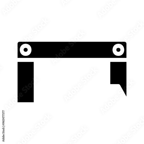 Minimalist illustration depicting a mechanical tool with distinct geometric features