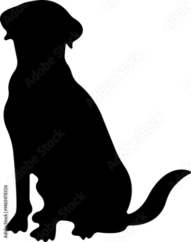 Dog icon in flat style. Pet, animal, tail, barking, purring, guard, isolated on transparent background